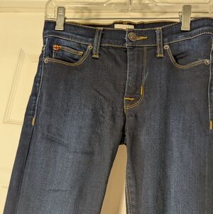 Hudson Nico Mid-Rise Super Skinny Jeans Size 24 Elysian Denim Dark Wash